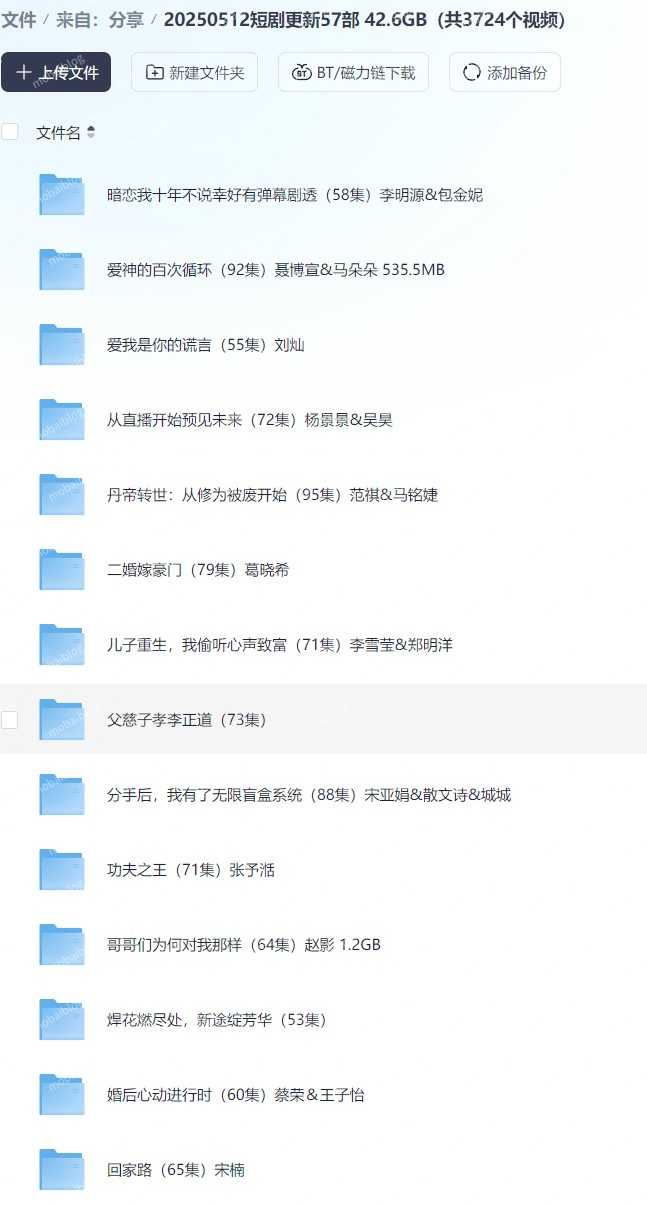 【短剧】短剧更新57部 42.6GB（共3724个视频）-墨白博客